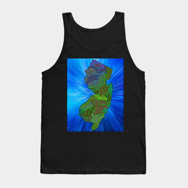 New Jersey - Pop Art Style with Vector Background Tank Top by NightserFineArts